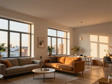 Сравнение освещения квартиры с окнами на юг, север, восток и запад